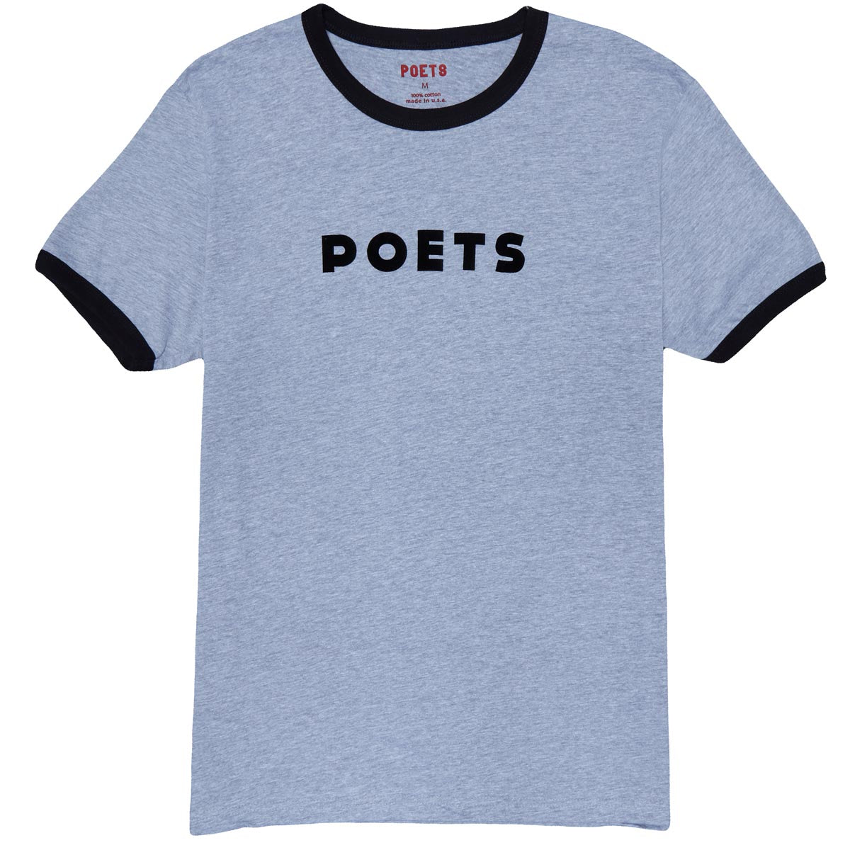 Poets Base Ringer Flocked Shirt - Heather Grey image 1