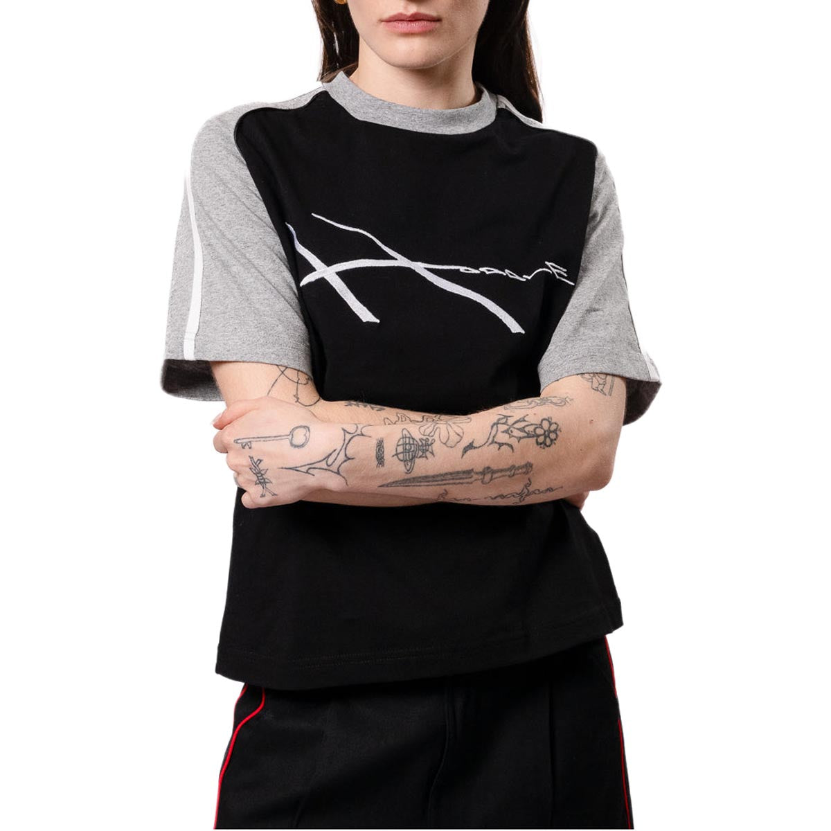 Hoddle Warped Jeresy T-Shirt - Black image 5