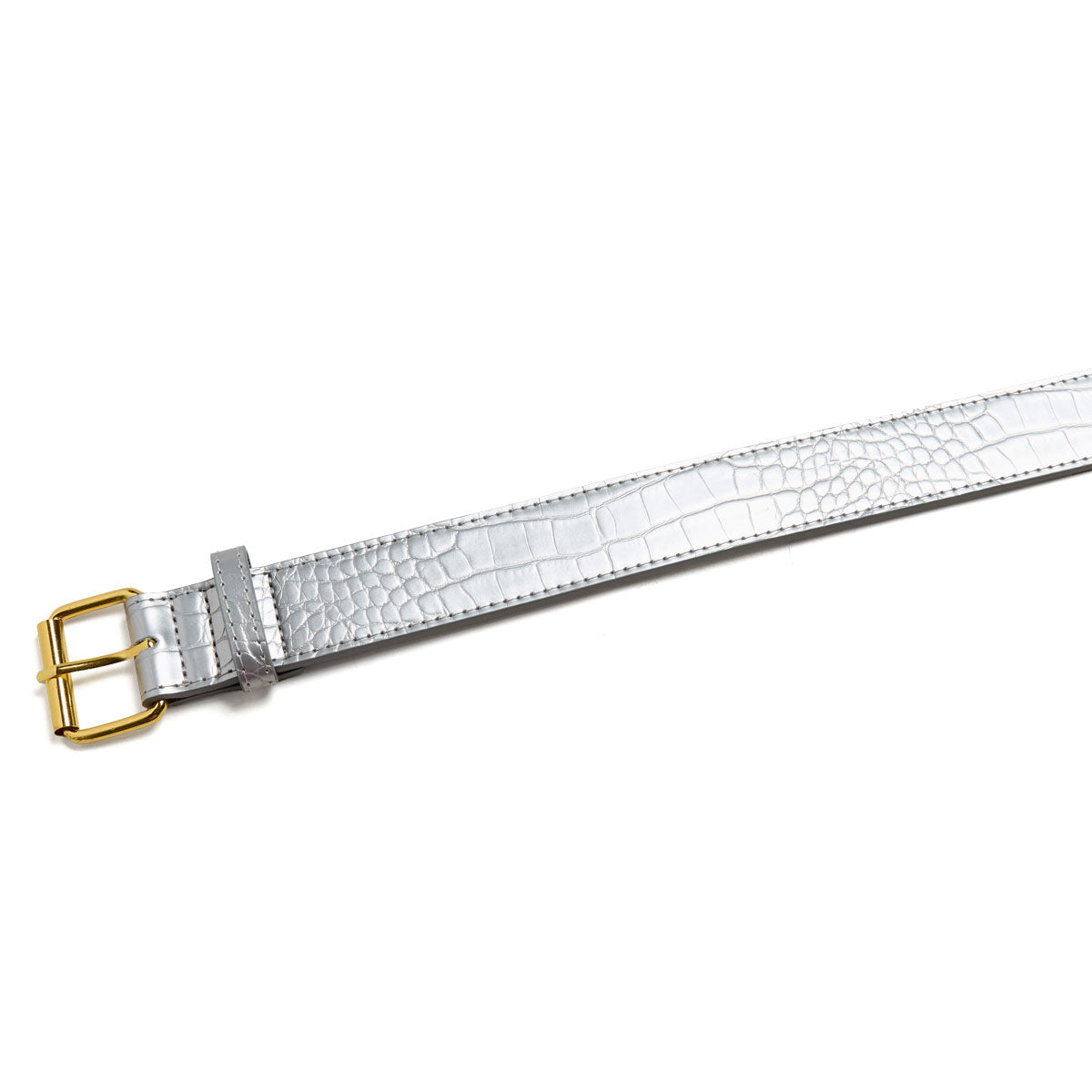 Loosey Croc Skin Belt - Silver image 3