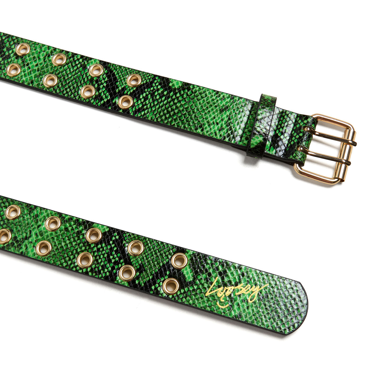 Loosey Grommet Hole Belt - Green Snake Skin image 2