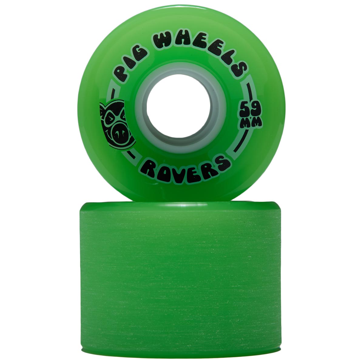 Pig Rover 85a Skateboard Wheels - Green/White Core - 59mm image 2