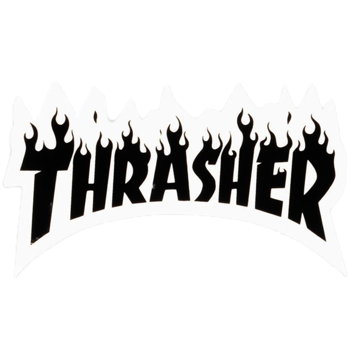 Thrasher Flame Logo Stickers - White/Black image 1