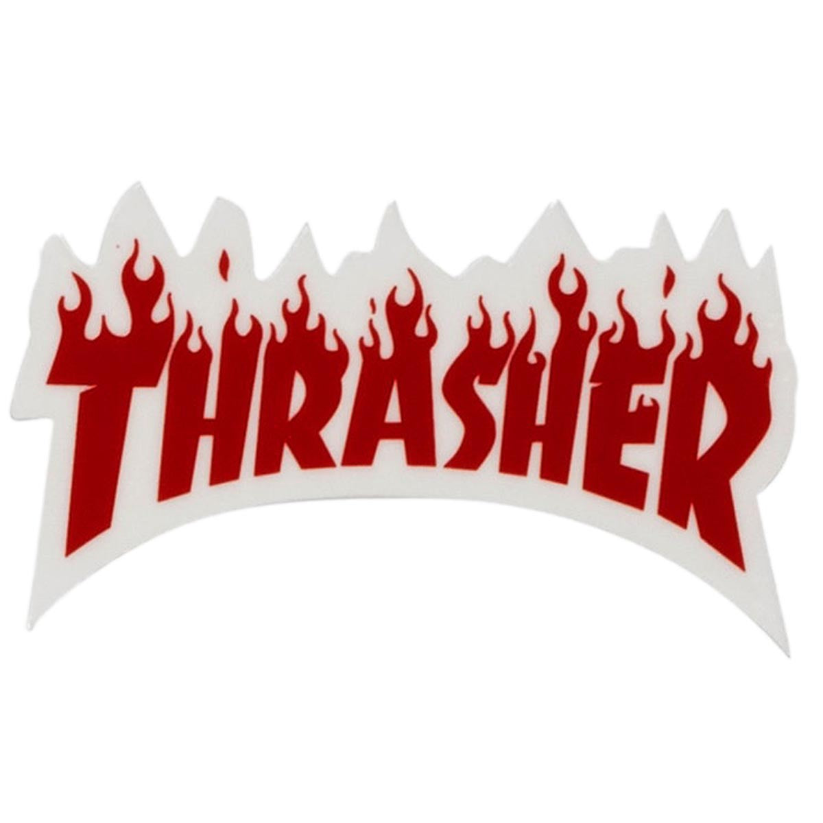 Thrasher Flame Logo Stickers - White/Red image 1