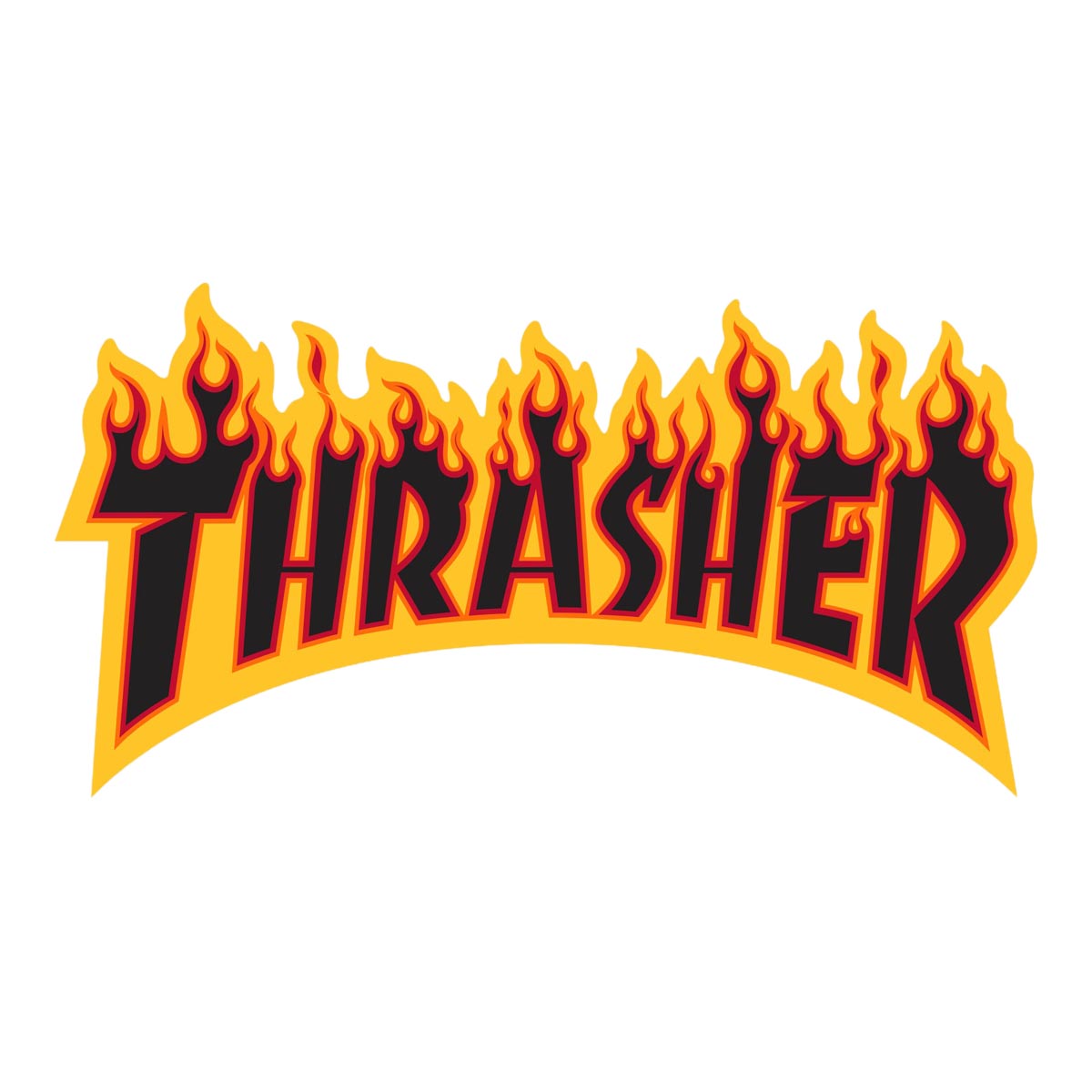 Thrasher Flame Logo Stickers - Yellow/Black image 1