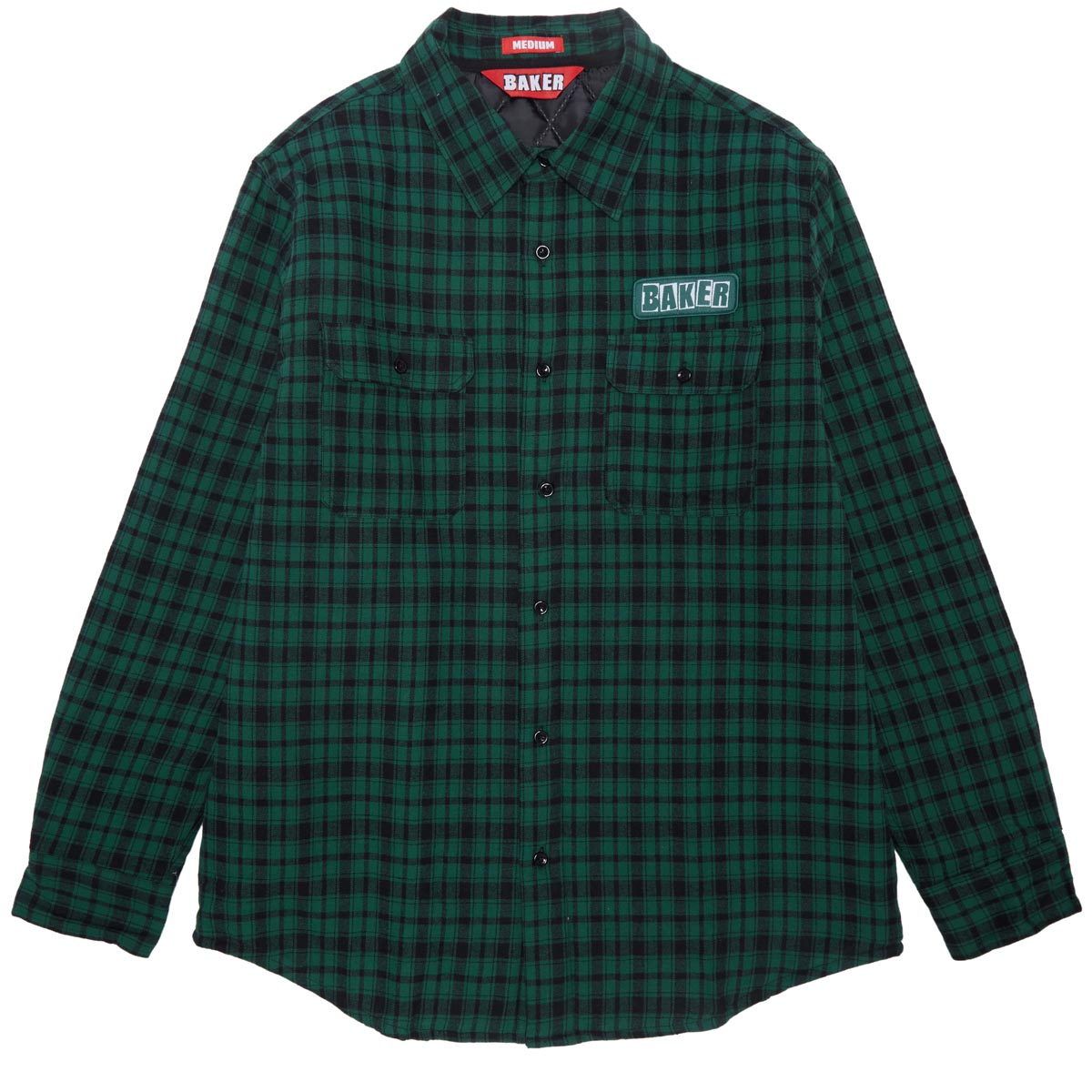 Baker Brand Logo Insulated Flannel Jacket - Green image 1