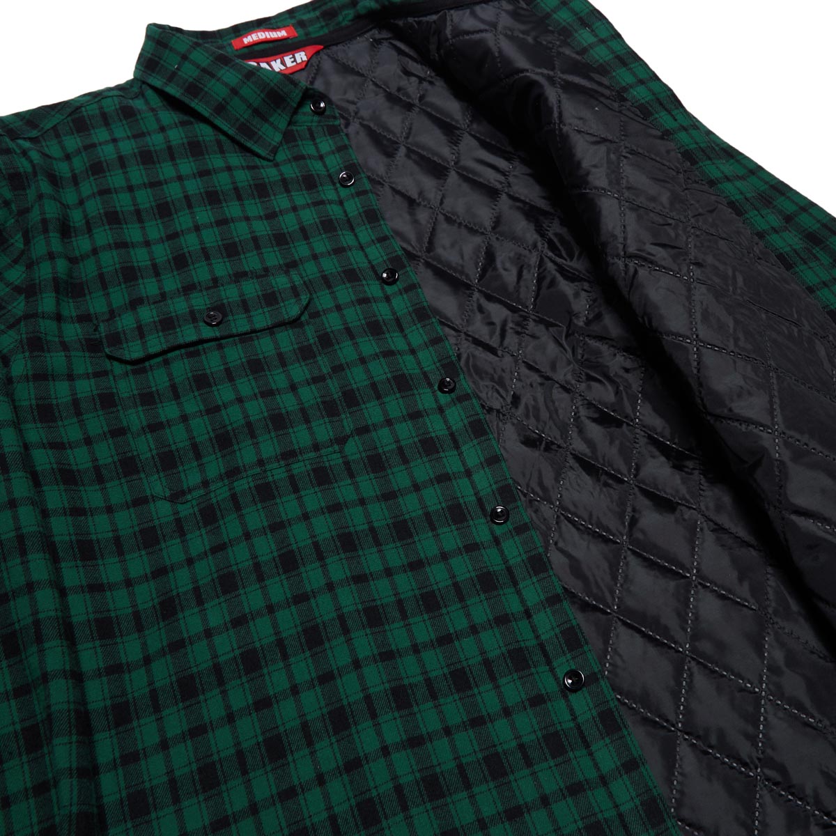 Baker Brand Logo Insulated Flannel Jacket - Green image 4