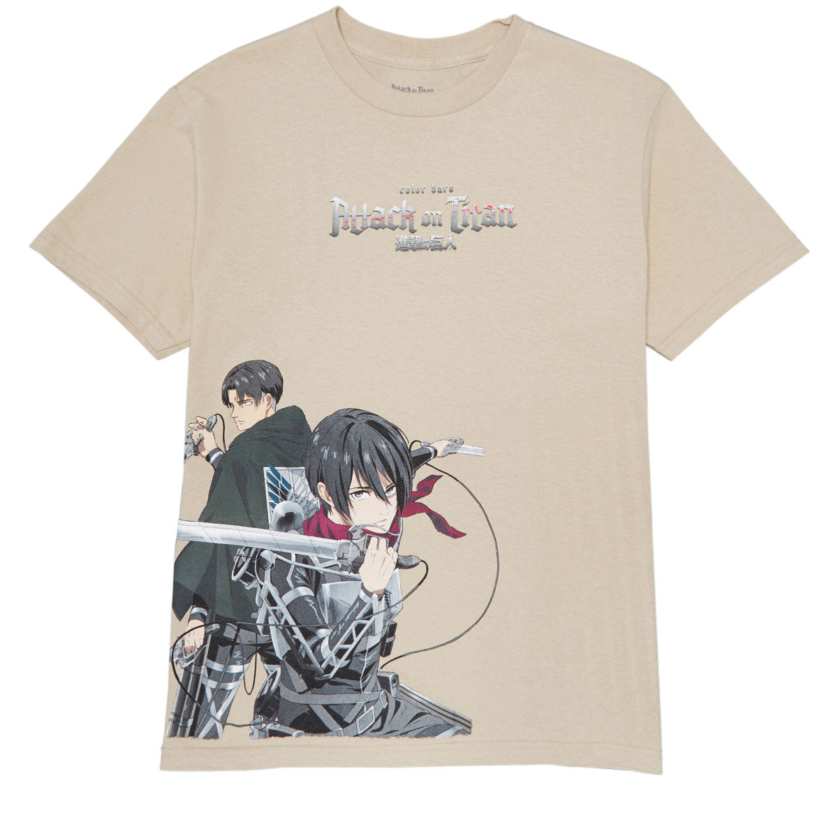 Color Bars x Attack on Titan Back to Back T-Shirt - Sand image 1