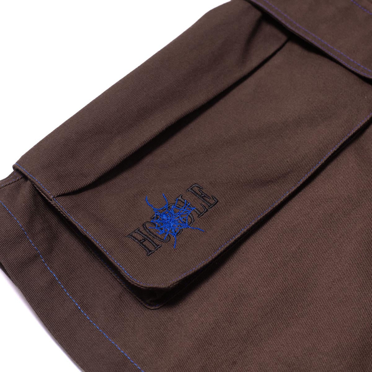 Hoddle Intensive Cargo Shorts - Brown/Blue Stitch image 3