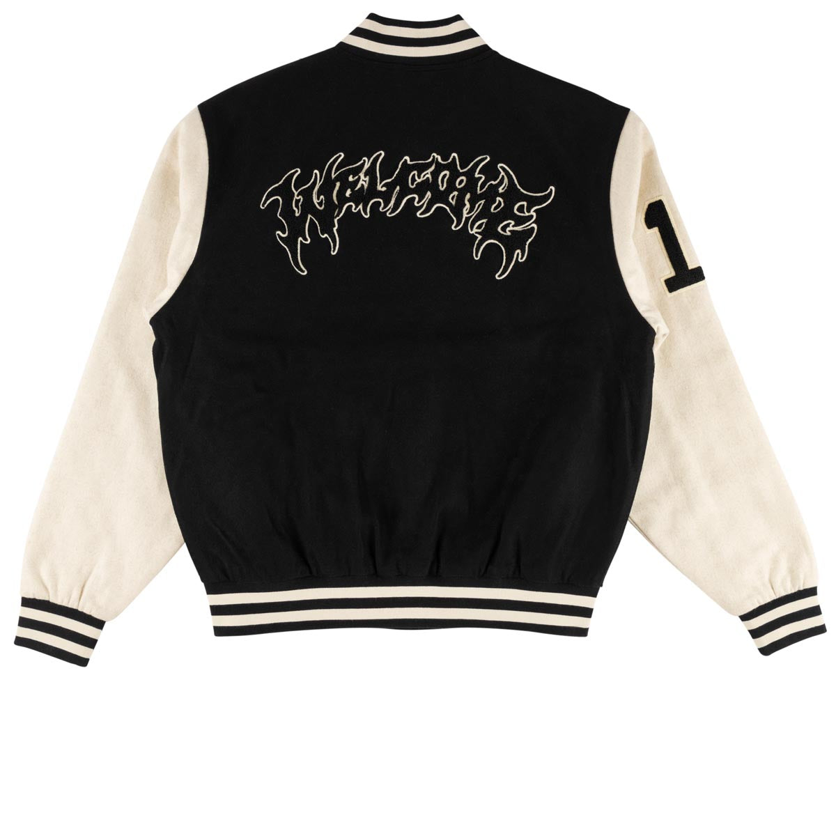 Welcome Barb Varsity Jacket - Black/Bone image 2