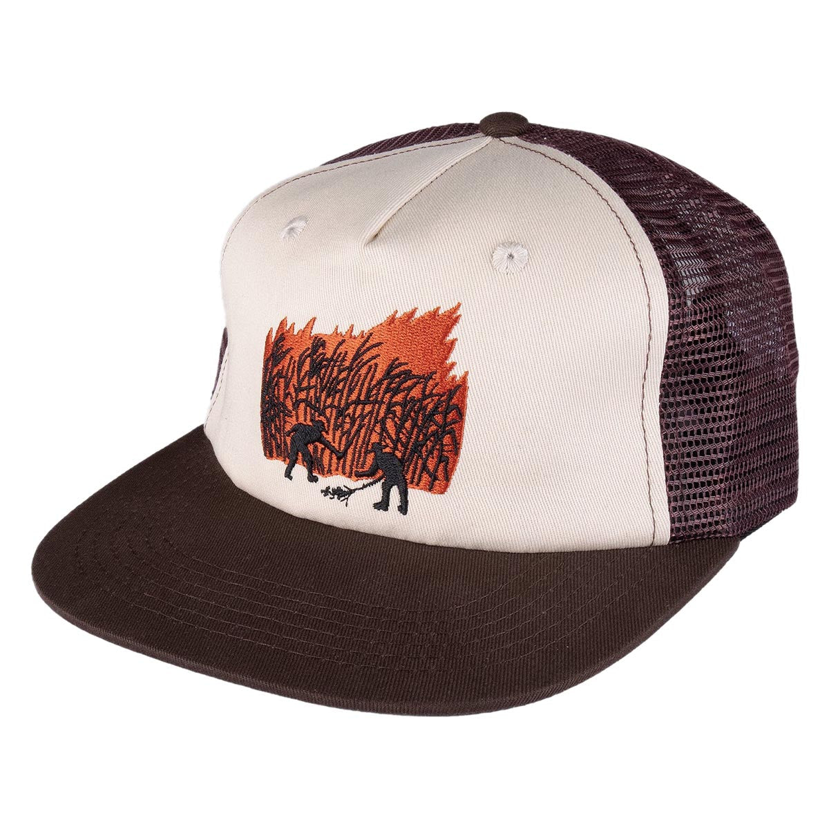 Passport Brush Fire Workers Trucker Hat - Choc/Off White image 1