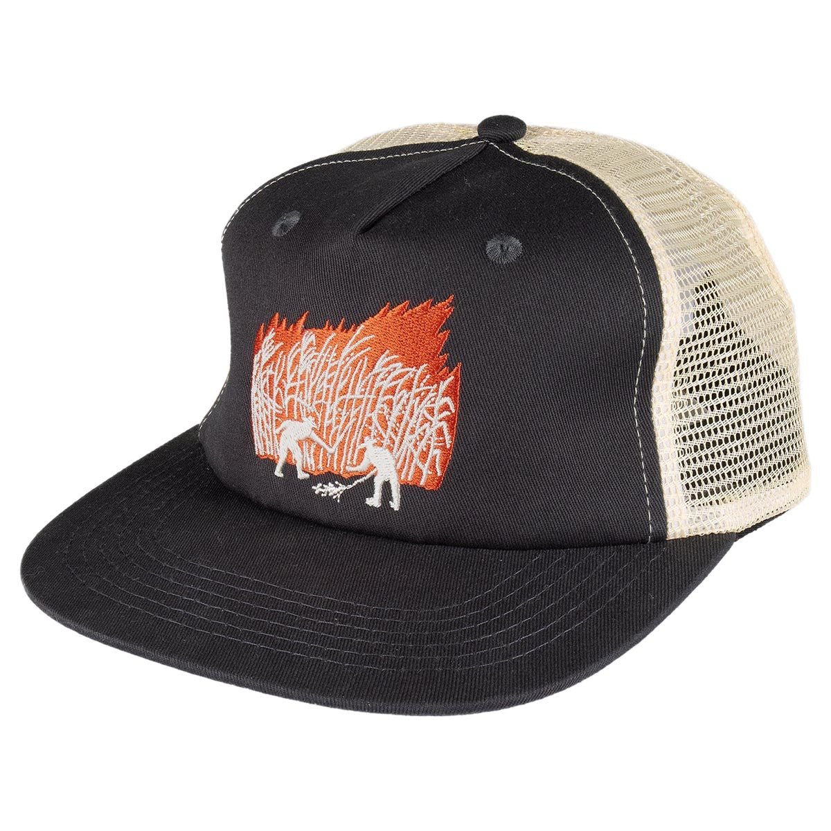 Passport Brush Fire Workers Trucker Hat - Tar/Off White image 1