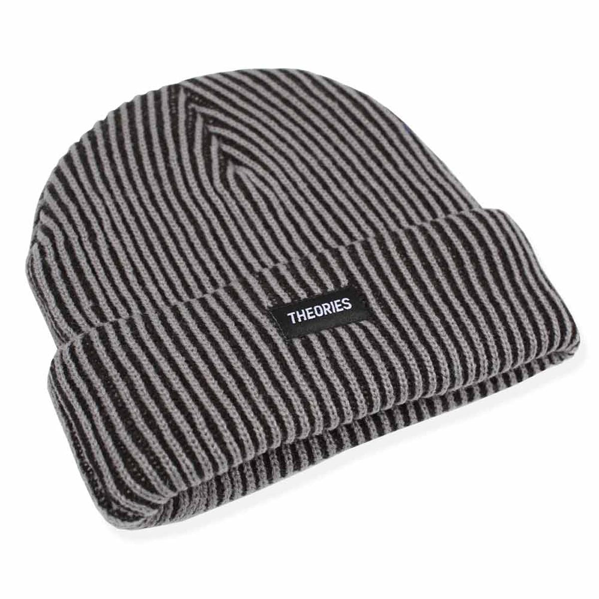 Theories 2 Tone Knit Beanie - Grey/Black image 2