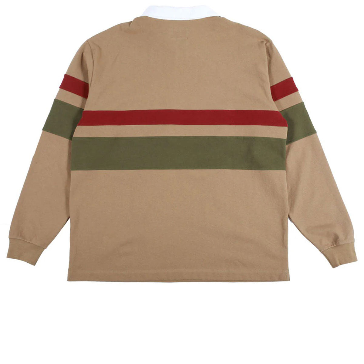 Theories Half Zip Rugby Shirt - Sand/Maroon/Olive image 2