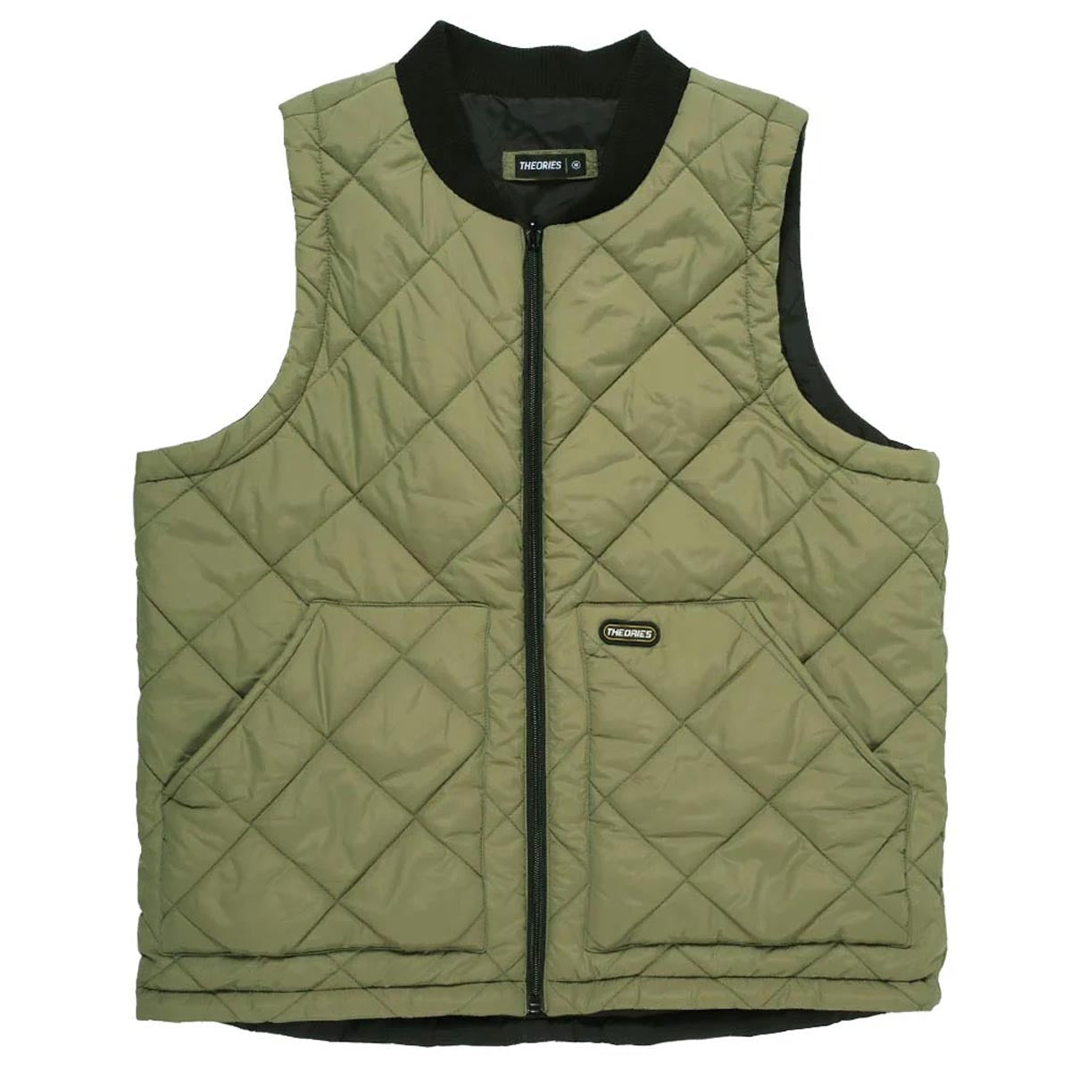 Theories Newton Quilted Reversible Vest Jacket - Sage/Black image 1