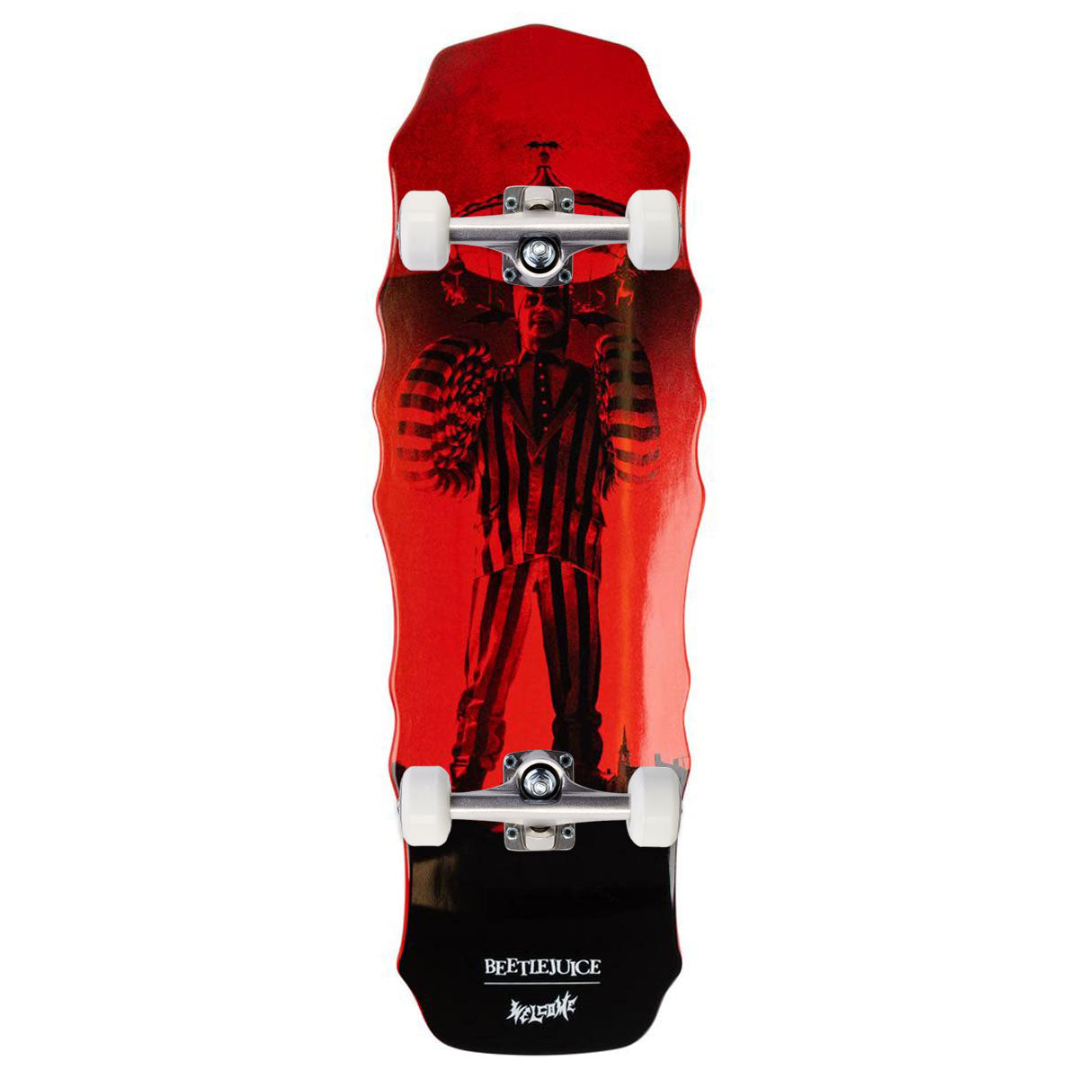 Welcome x Beetlejuice Carousel On A Widow Skateboard Complete - Red Dip - 10.00 image 1