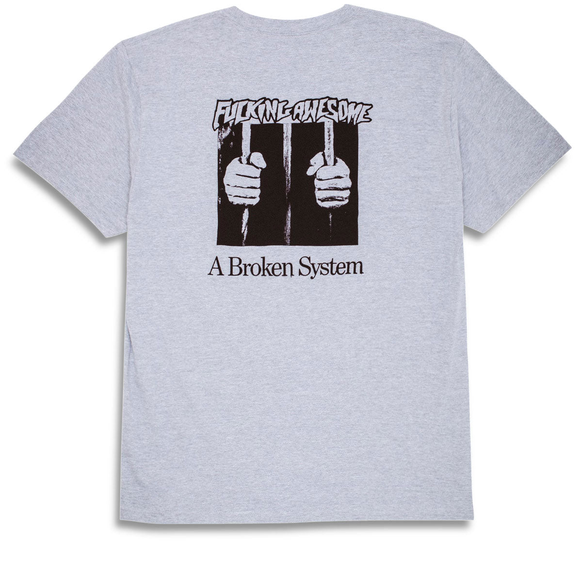 Fucking Awesome A Broken System T-Shirt - Heather Grey image 1