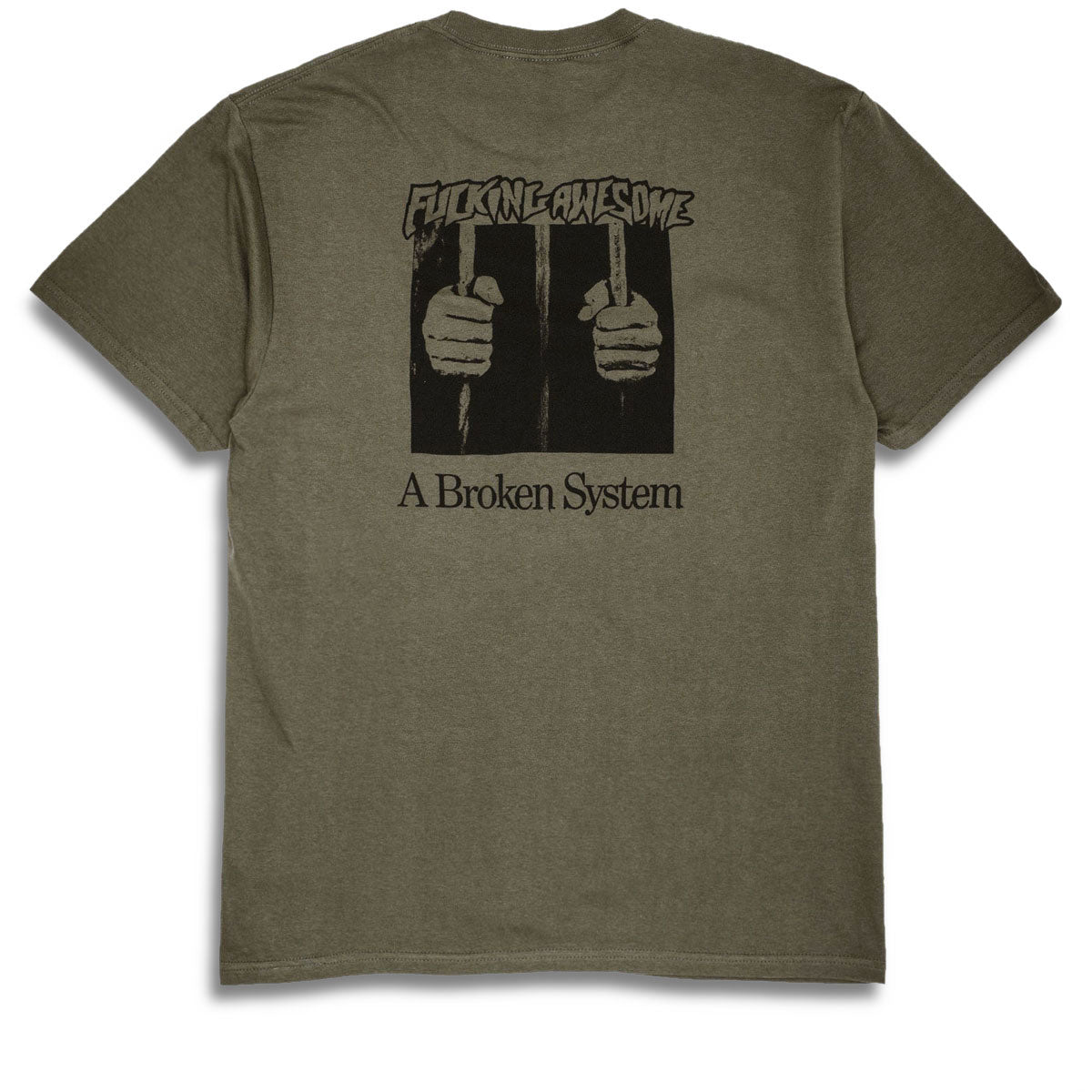 Fucking Awesome A Broken System T-Shirt - Olive image 1