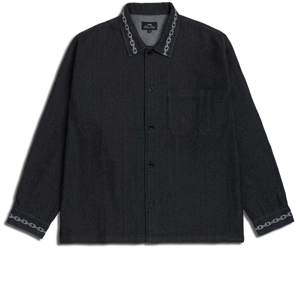 CCS Box Cut Oversized Denim Shirt - Chain Black image 1