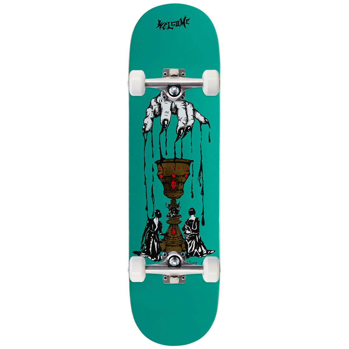 Welcome Chalice On A Popsicle Skateboard Complete - Teal - 8.38