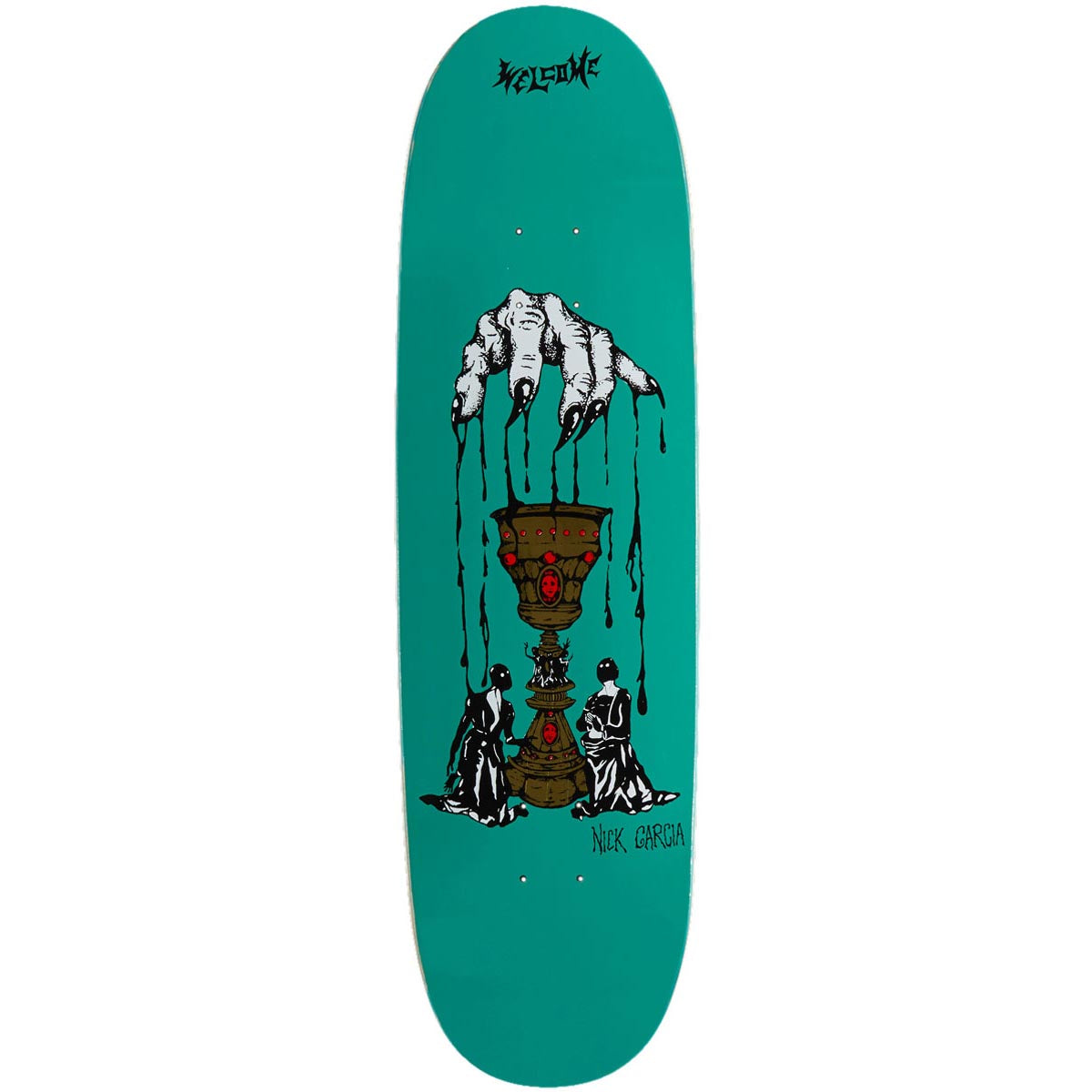 Welcome Chalice On A Son Of Boline Skateboard Deck - Teal - 8.80