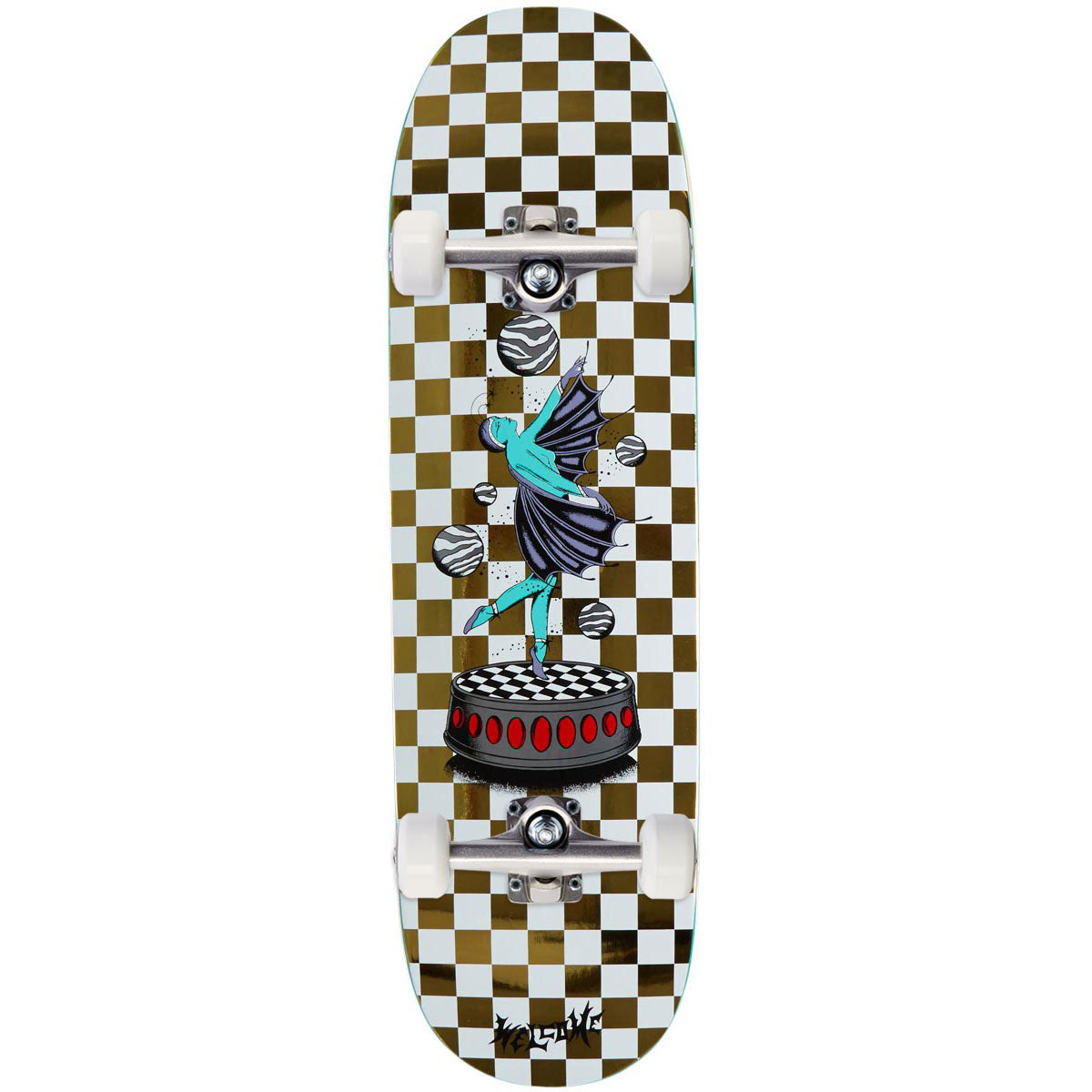 Welcome Dancer On A Baculus 2 Skateboard Complete - White/Gold Foil - 9.00