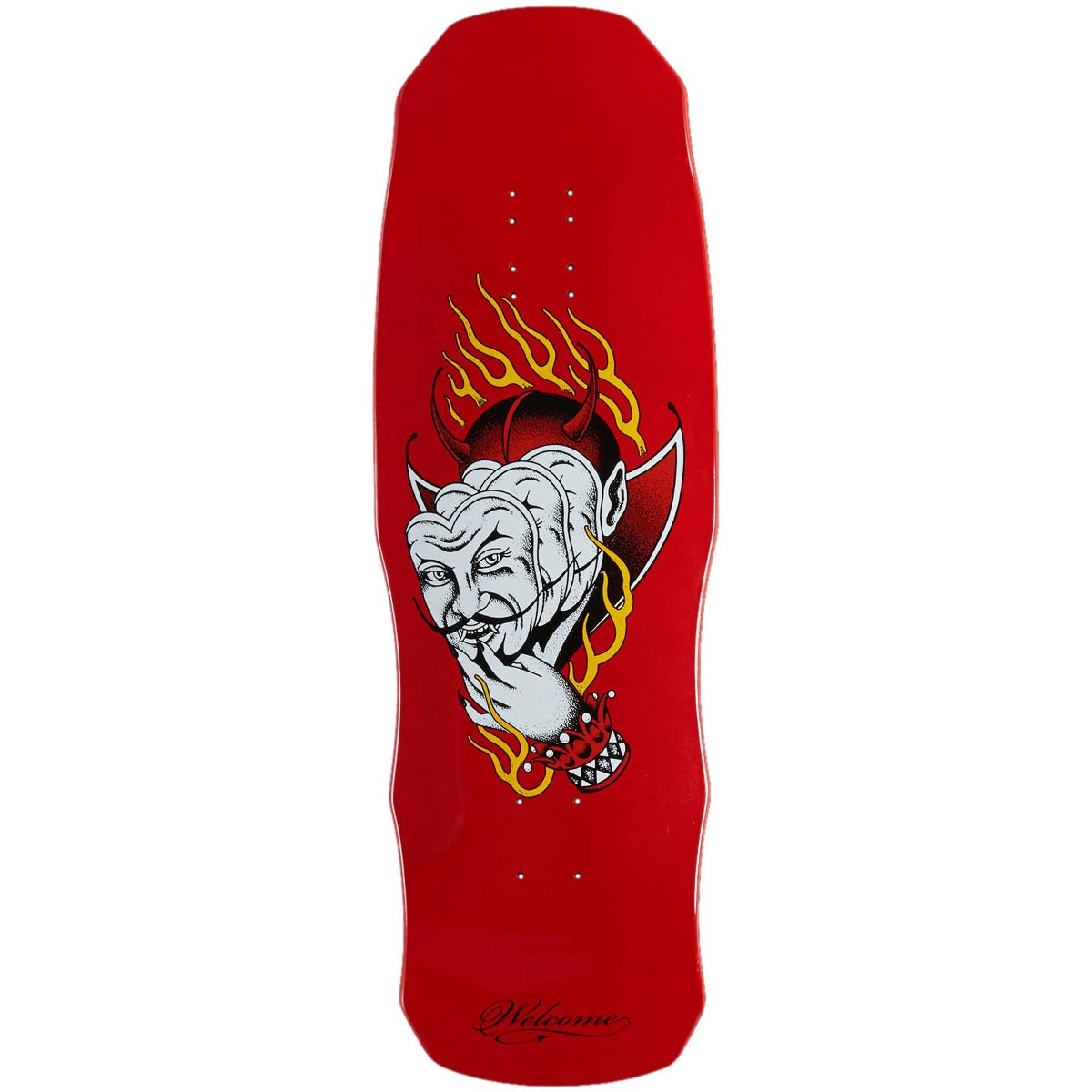 Welcome Diablo On A Dark Lord Skateboard Deck - Red Dip - 9.75