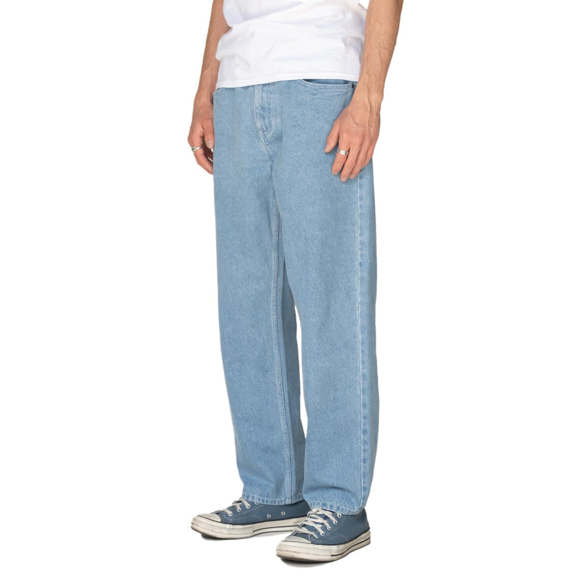 Welcome Immortal Loose Straight Denim Jeans - Washed Blue image 2