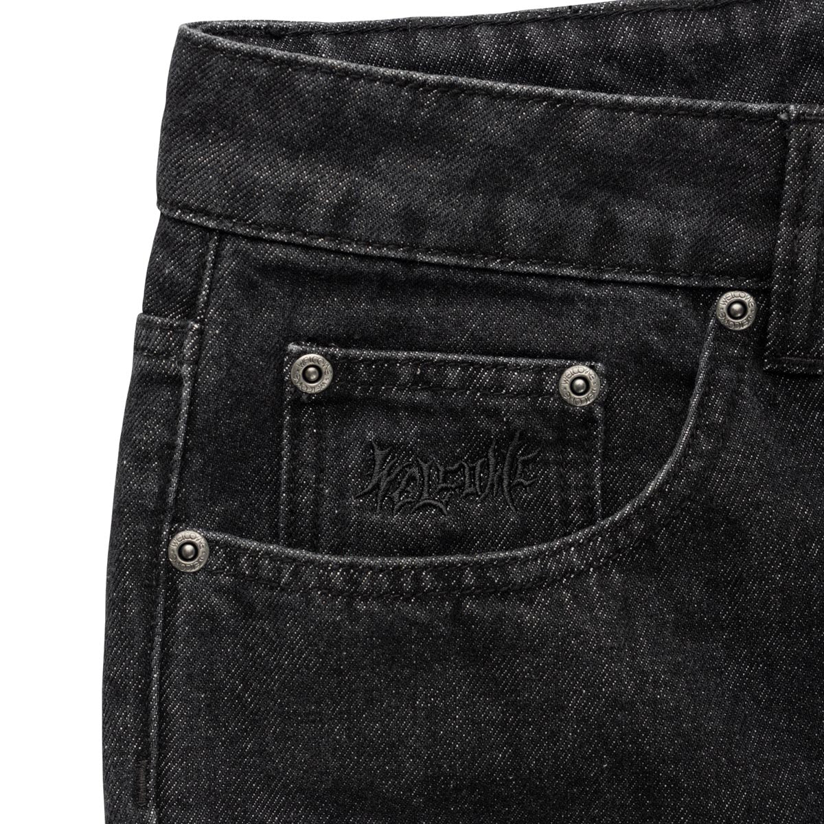 Welcome Immortal Loose Straight Denim Jeans - Washed Black image 3