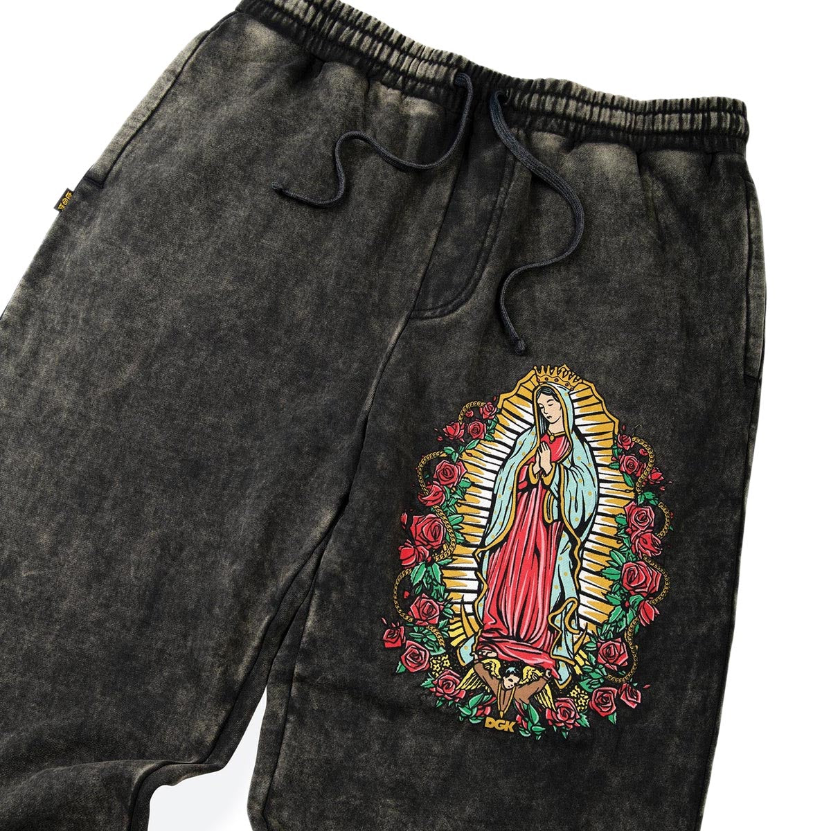 DGK Our Lady Fleece Sweat Pants - Washed Black image 3