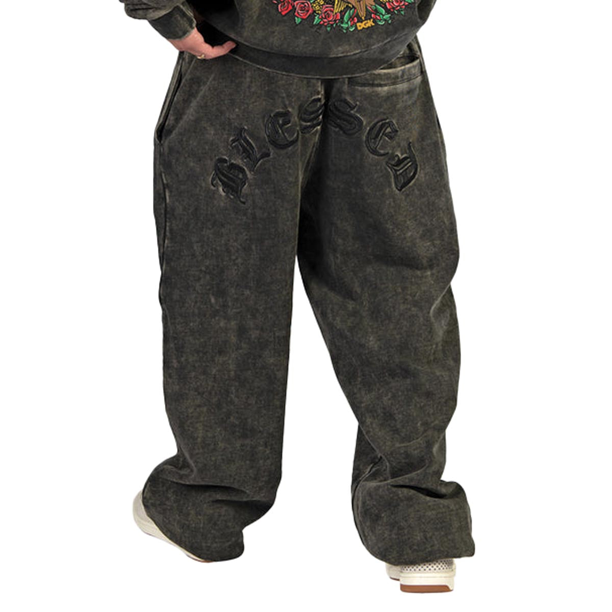 DGK Our Lady Fleece Sweat Pants - Washed Black image 4