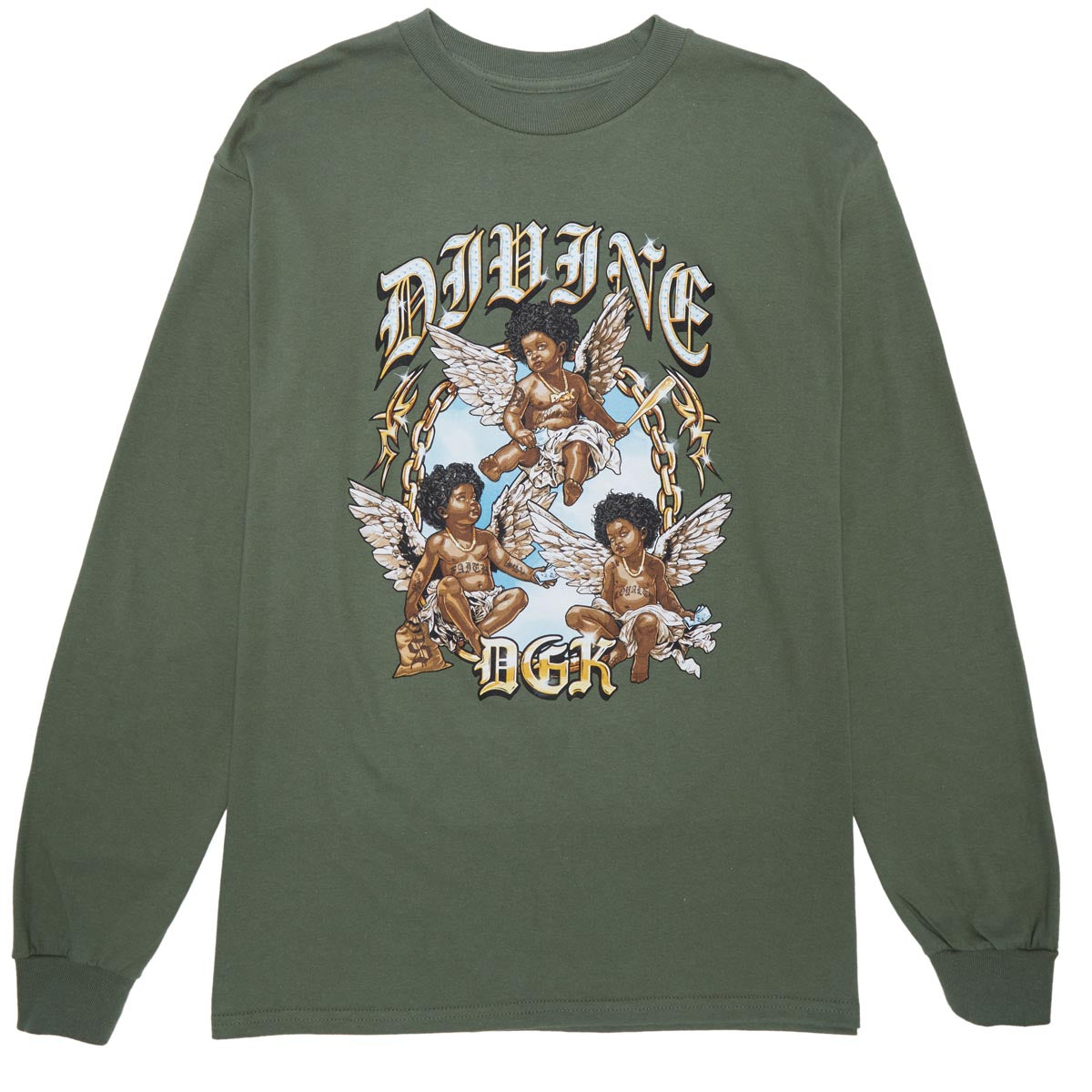 DGK Wings Long Sleeve T-Shirt - Military Green image 1