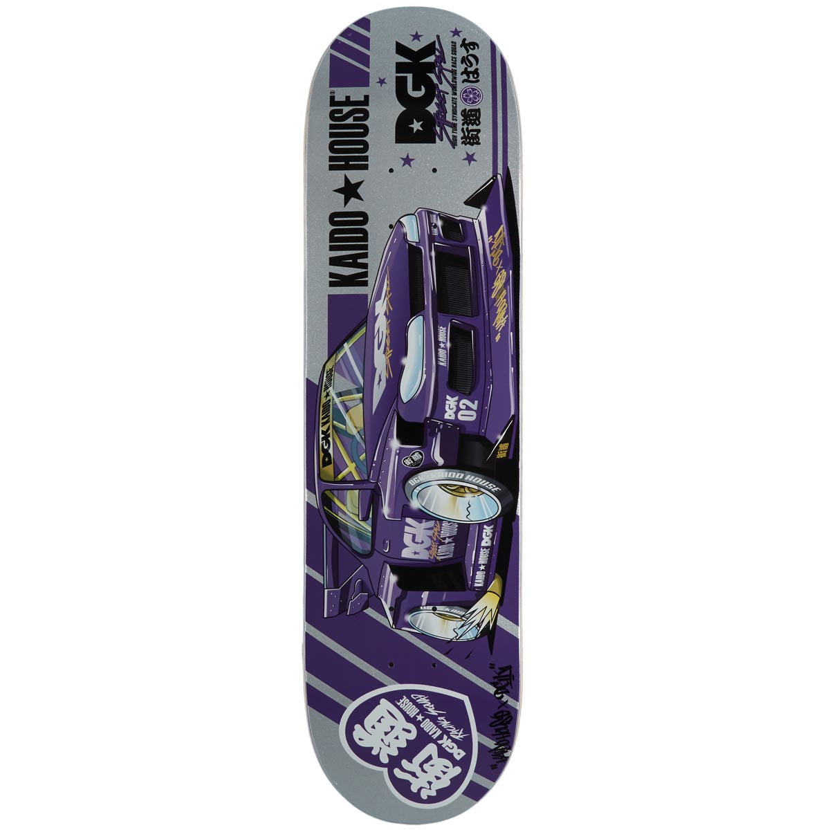 DGK x Kaido House Roulette Racer Skateboard Deck - Silver Glitter - 8.25