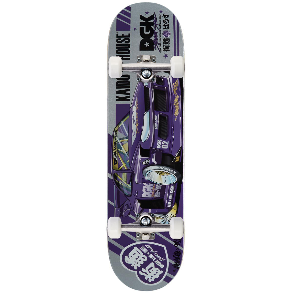 DGK x Kaido House Roulette Racer Skateboard Complete - Silver Glitter - 8.25