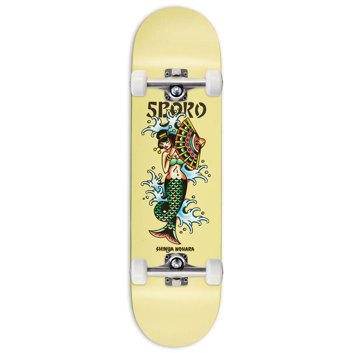 5Boro Shinya Nohara Mermaid Skateboard Complete - Yellow - 8.25