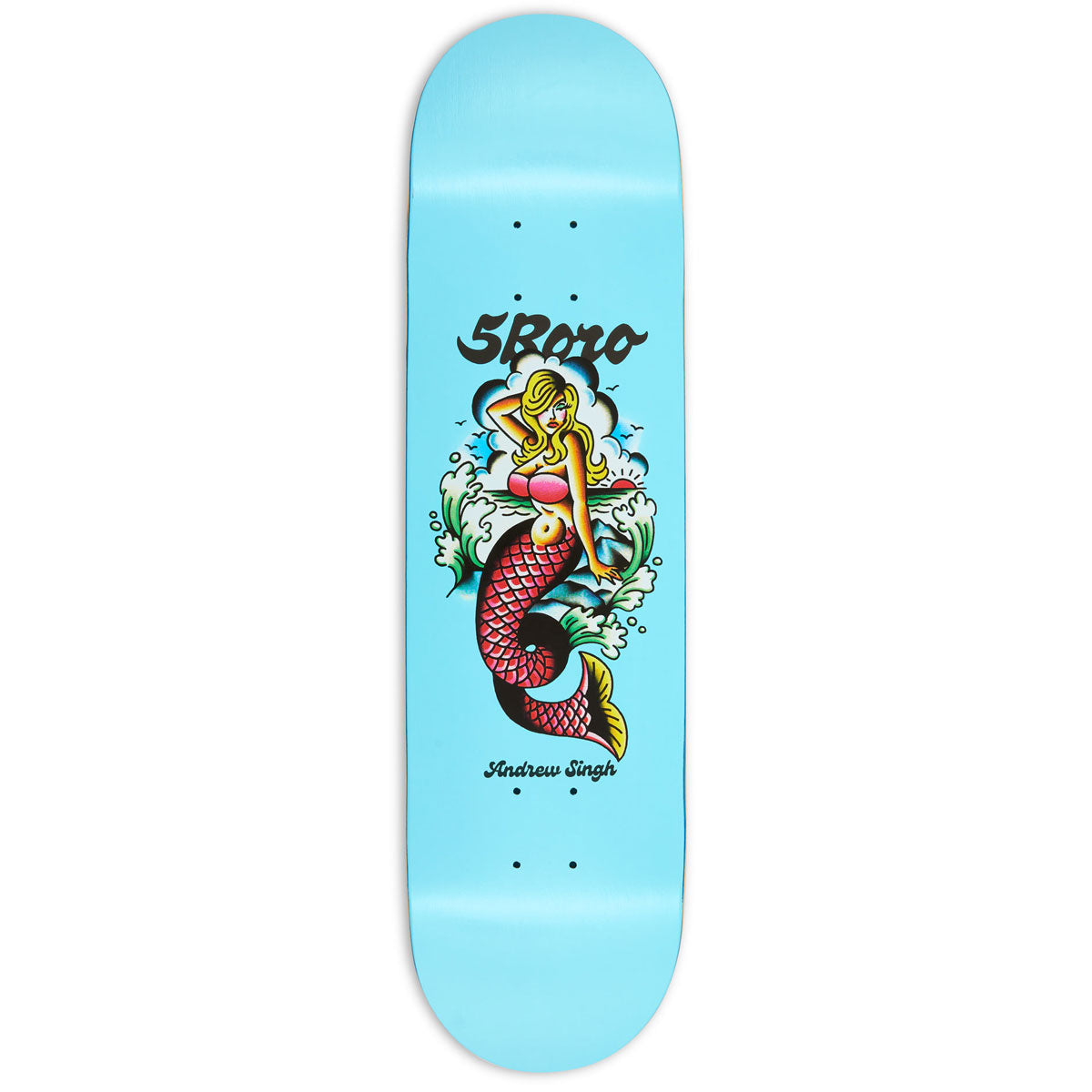 5Boro Andrew Singh Mermaid Skateboard Deck - Blue - 8.375