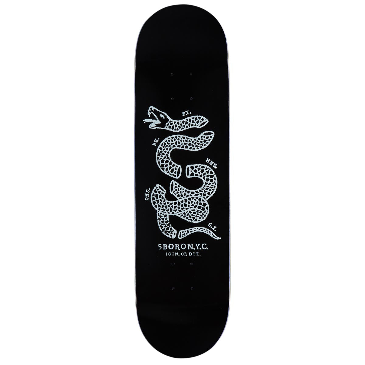 5Boro Join Or Die Skateboard Deck - Black/White - 8.25