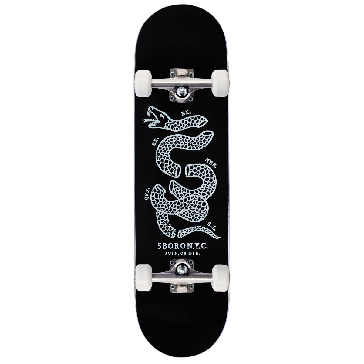 5Boro Join Or Die Skateboard Complete - Black/White - 8.25