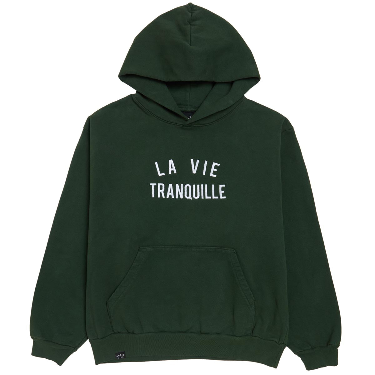 The Quiet Life La Vie Tranquille Embroidered Hoodie - Ivy Green image 1