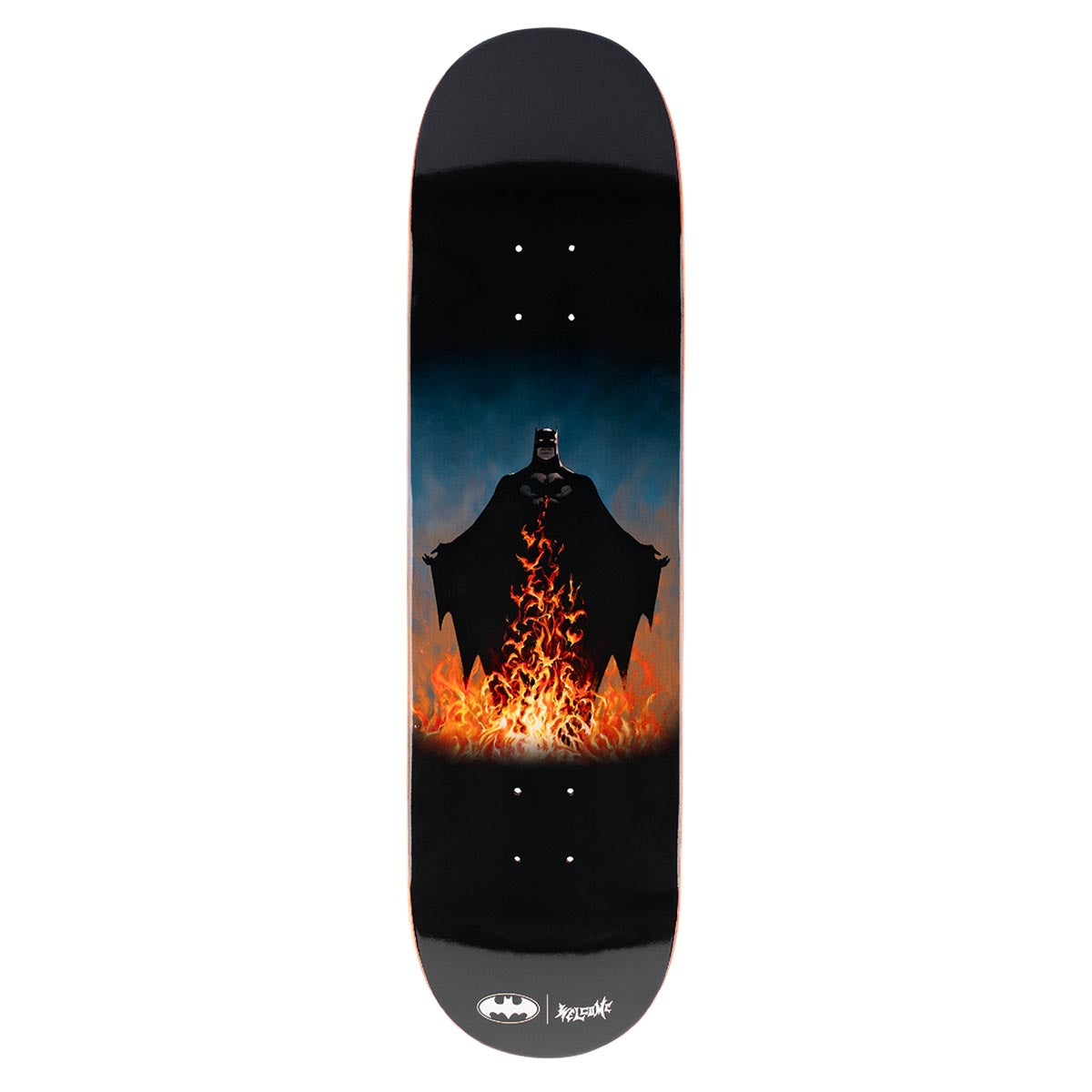 Welcome x Batman Bat Flames On Popsicle Skateboard Deck - Black - 8.50