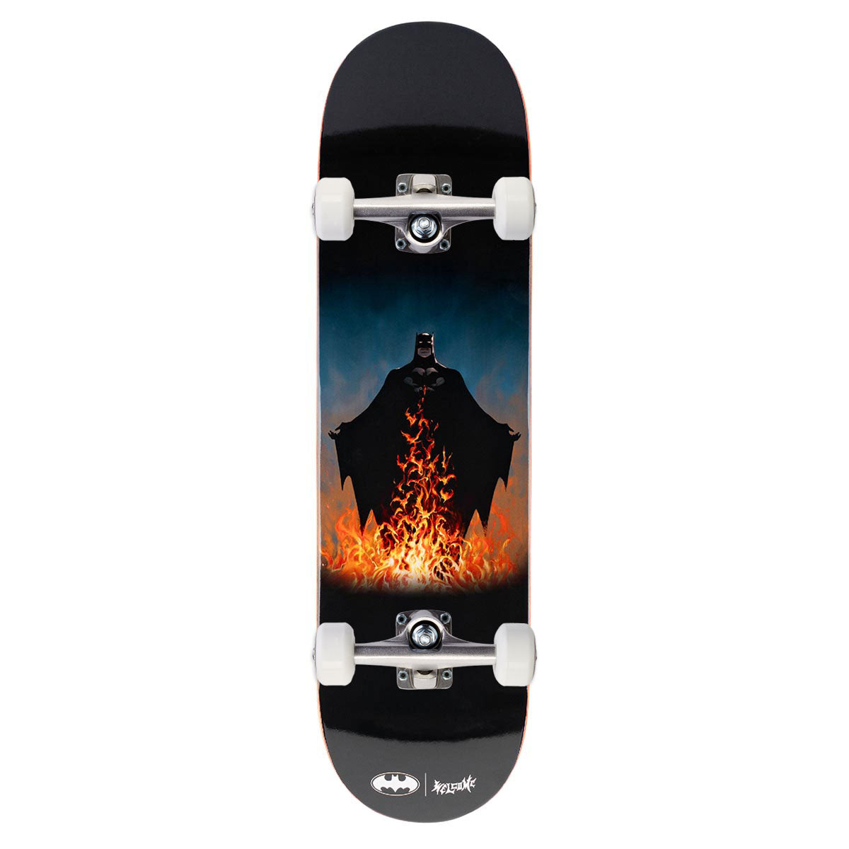 Welcome x Batman Bat Flames On Popsicle Skateboard Complete - Black - 8.50