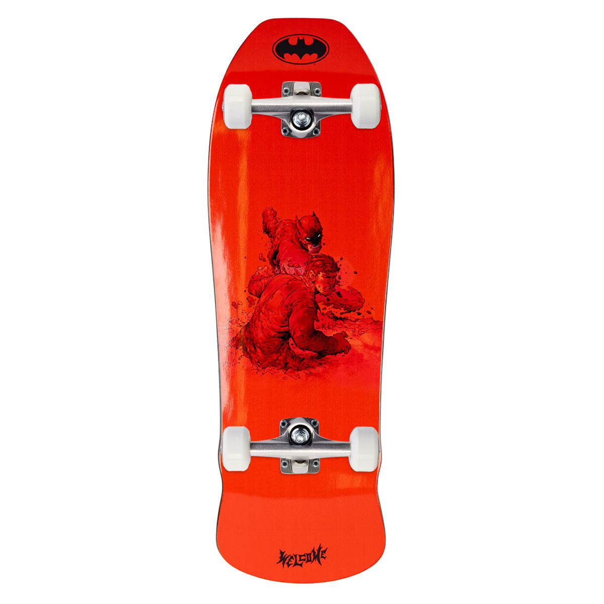 Welcome x Batman Knockout On Early Grab Skateboard Complete - Red/Black Dip - 10.00