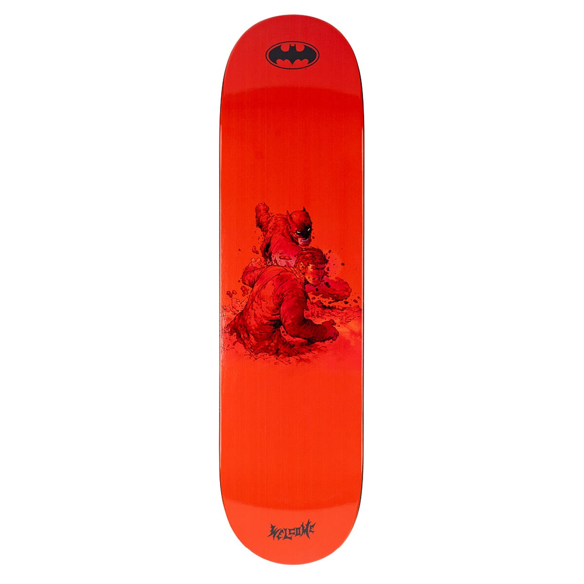 Welcome x Batman Knockout On Popsicle Skateboard Deck - Red/Black Dip - 8.25