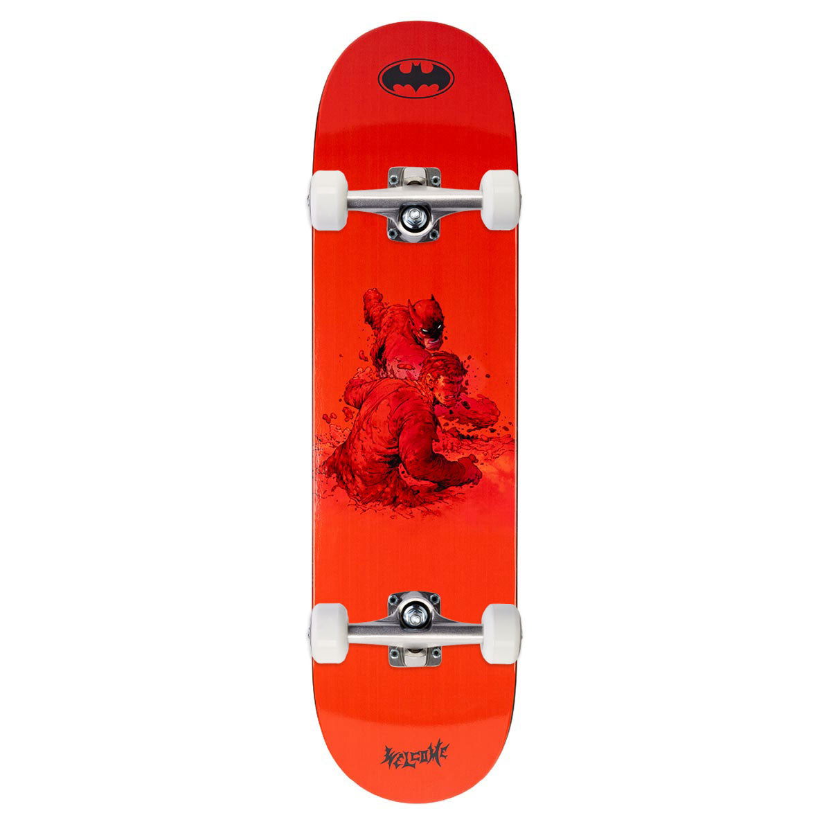 Welcome x Batman Knockout On Popsicle Skateboard Complete - Red/Black Dip - 8.25