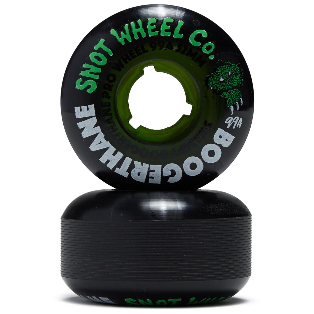 Snot Boogerthane Swampy Gators 99a Skateboard Wheels - Black/Clear Yellow - 52mm image 2