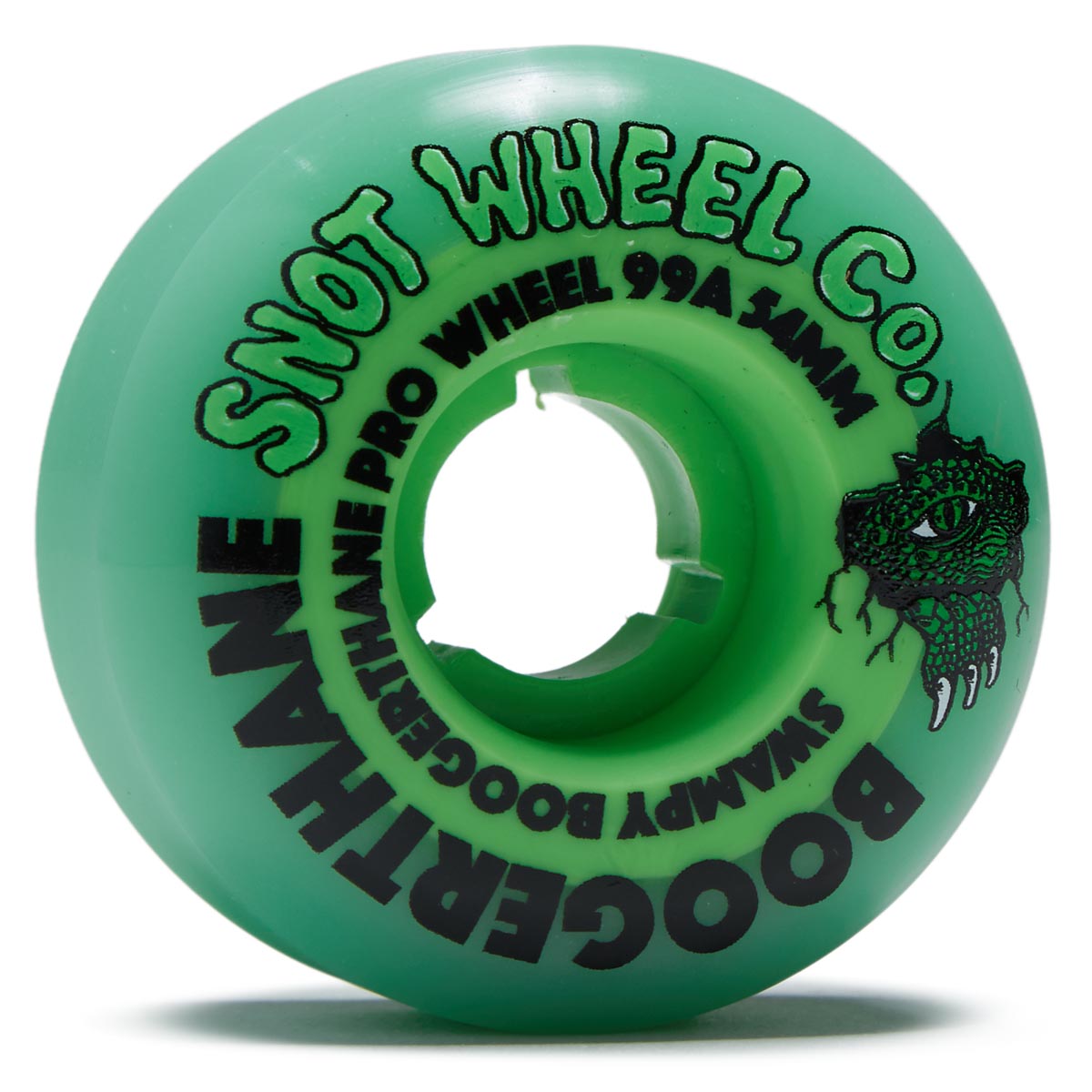 Snot Boogerthane Swampy Gators 99a Skateboard Wheels - Natural/Neon Green - 54mm image 1