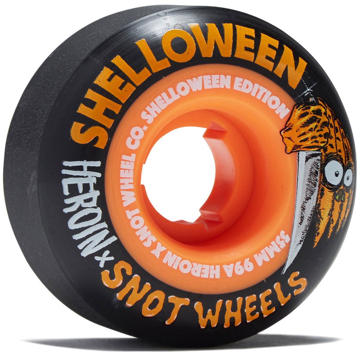 Snot x Heroin Shelloween 99a Skateboard Wheels - Black/Orange - 55mm image 1