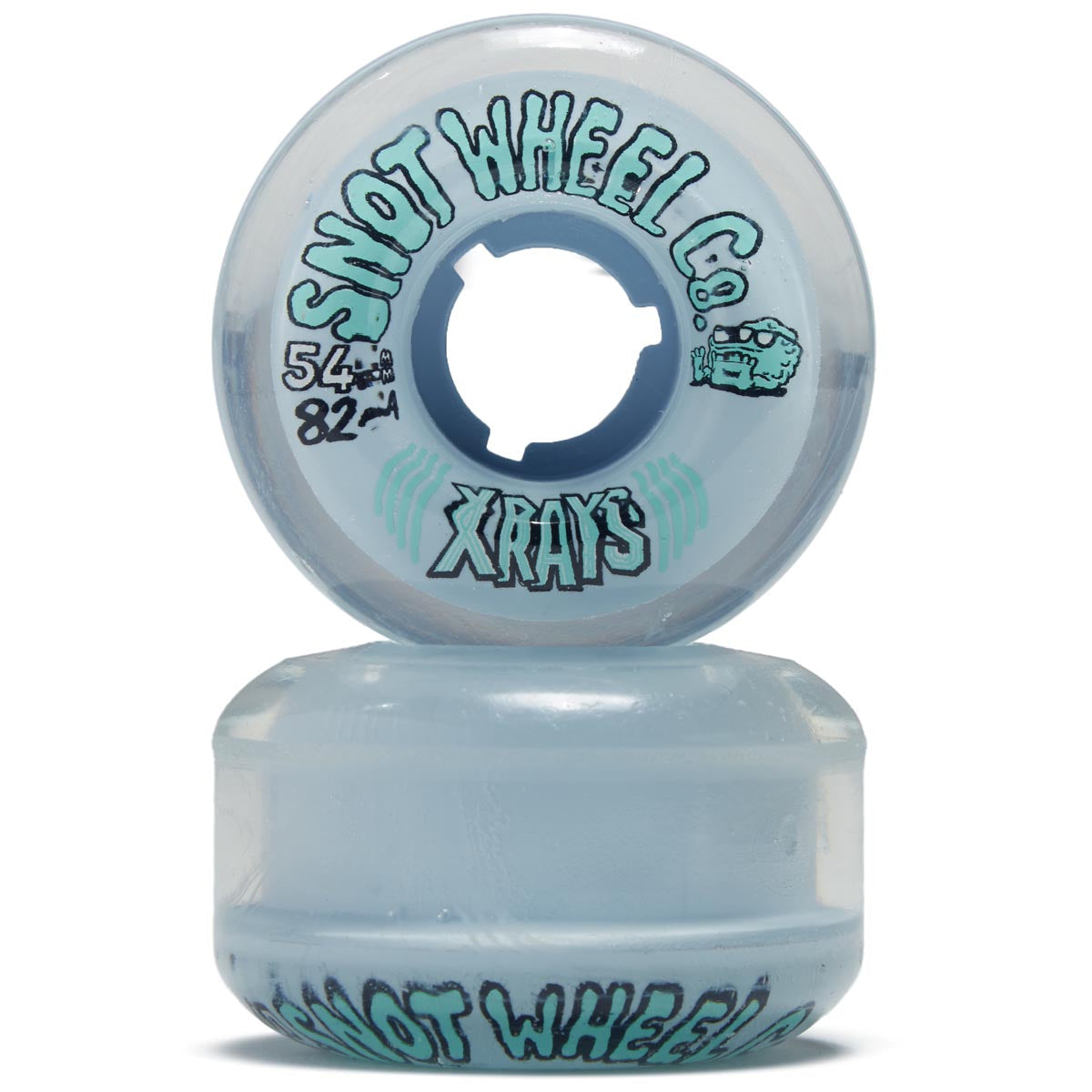 Snot X Rays 82a Skateboard Wheels - Ice Blue Clear/Ice Blue - 54mm image 2