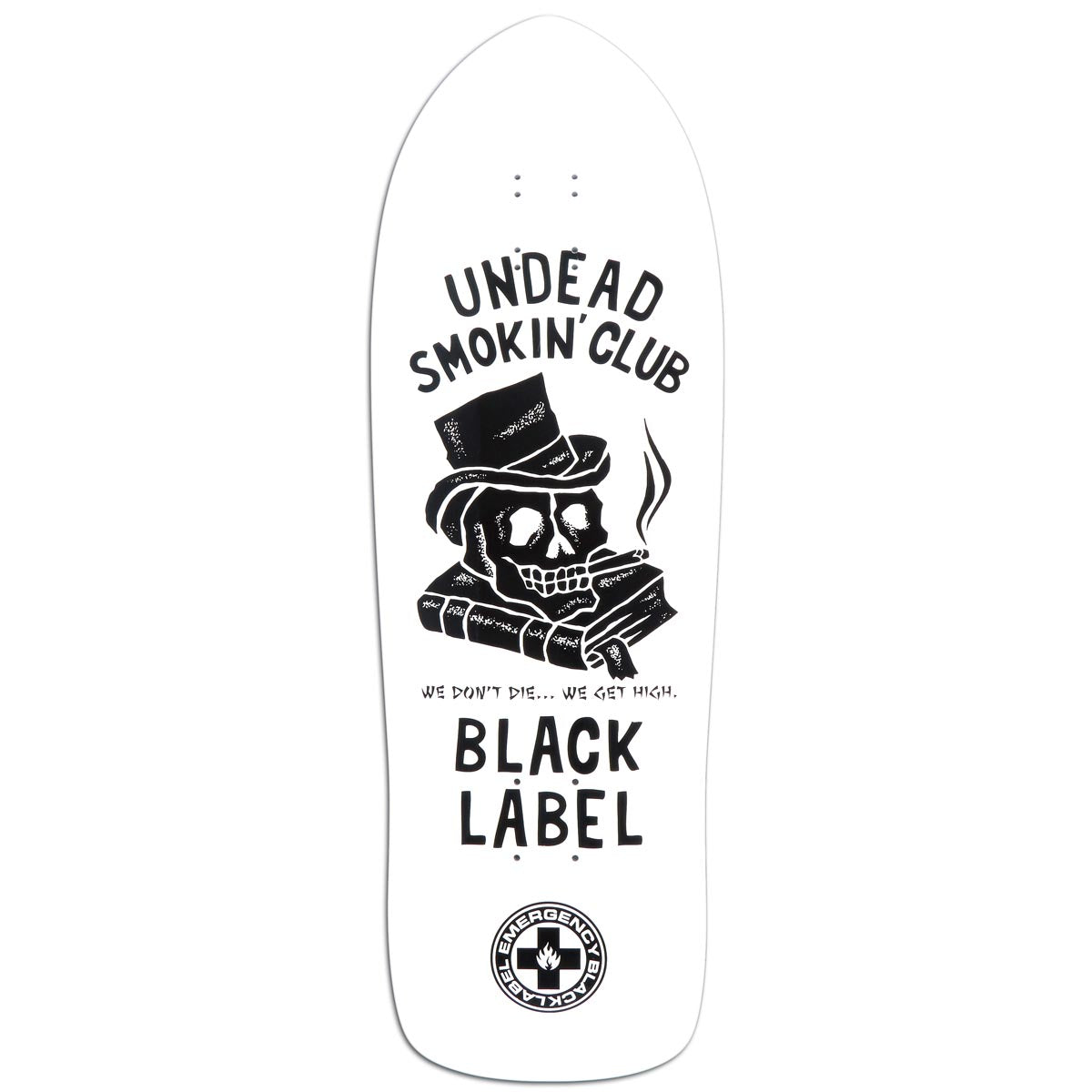 Black Label Undead Smoking Club Skateboard Deck - White Dip - 10.25