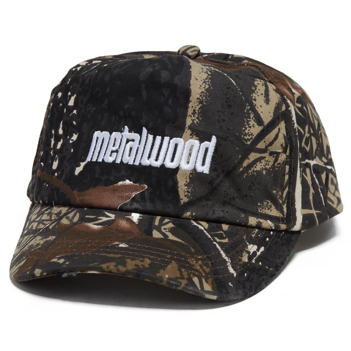 Metalwood Logo 5 Panel Hat - Real Leaf Camo image 1