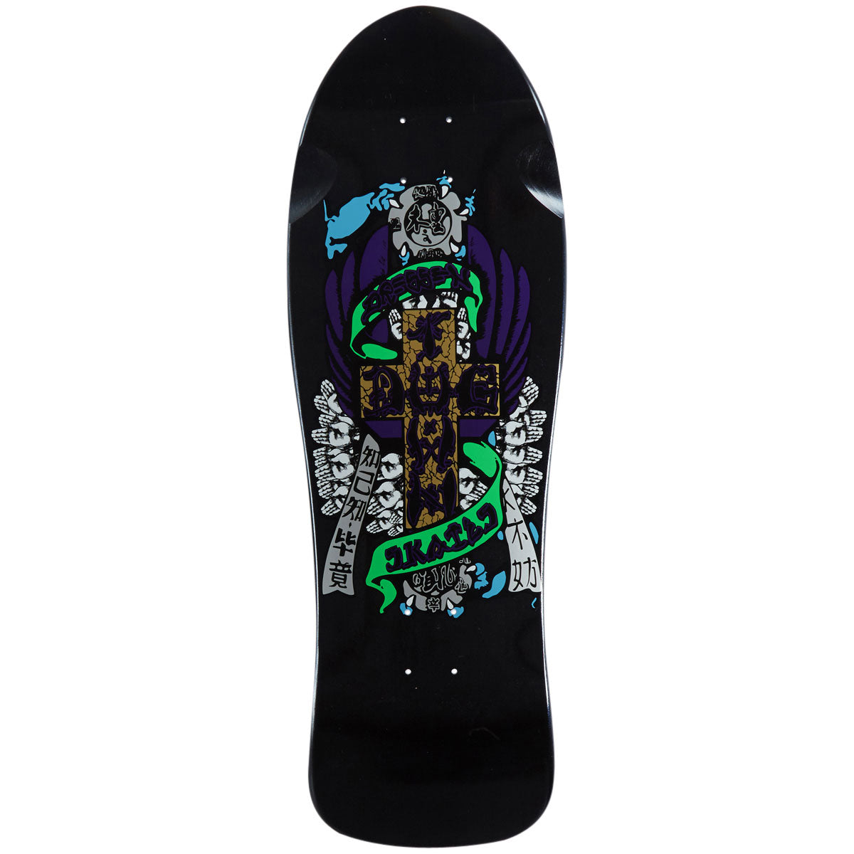 Dogtown Eric Dressen Hands Reissue Skateboard Deck - Gloss Black/Blue Pearl Full Dip - 10.125